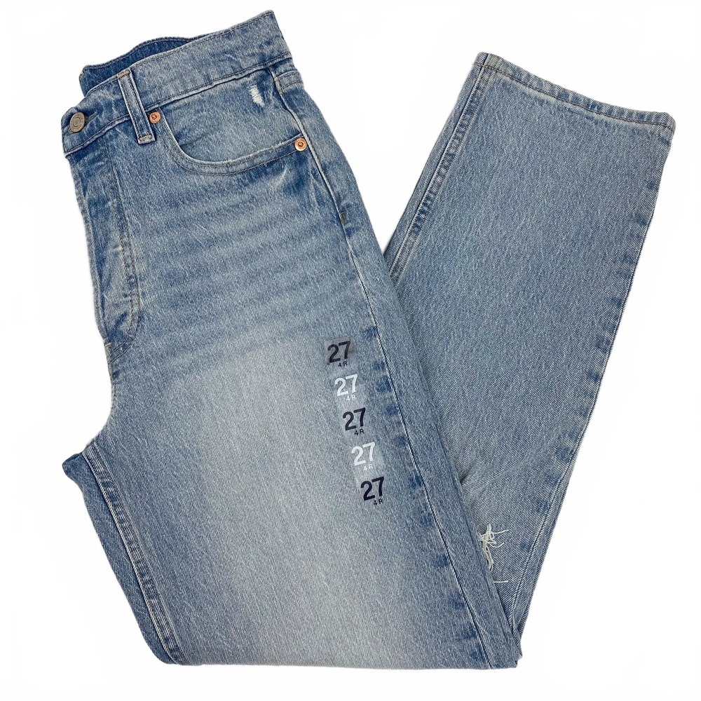 GAP Blue Light Wash Cheeky Straight High Rise Jeans | Womens 27